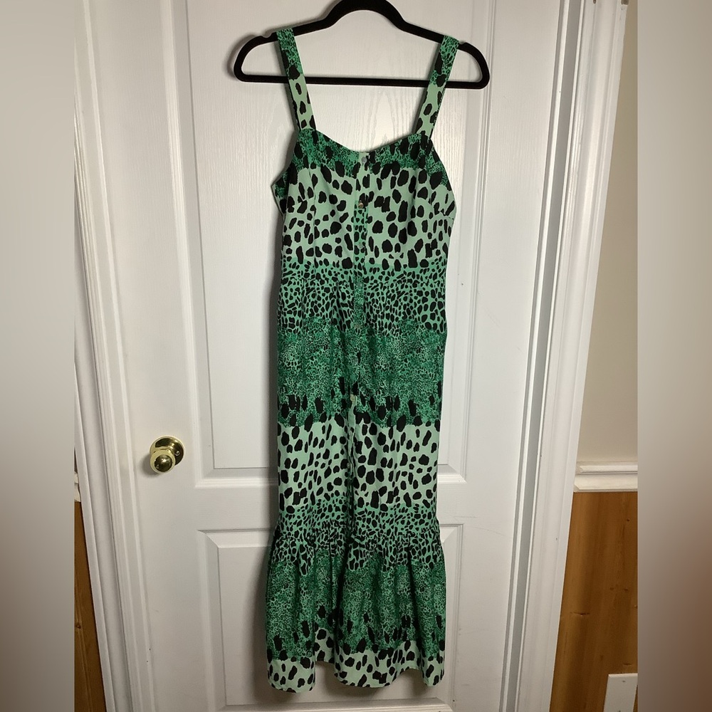 Lucy Paris Animal Print Ruffled Maxi Tank Dress